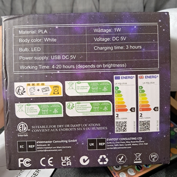 Home Kids Night Light 3D NASA Moon Colorful LED Dorm Bedroom Home Lanterns Light - Picture 13 of 15